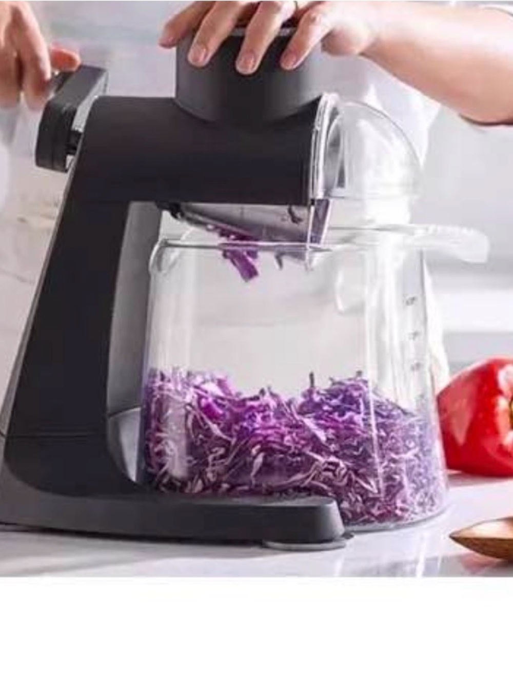 Pampered Chef QUICK PREP GRATER & SLICER Rotary 3 Blades - Manual Food Processor